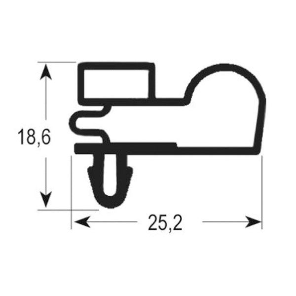 Door Seal Gasket for Refrigeration Cabinet Desmon, Emmepi 900598 655х1550mm рrofile 9010