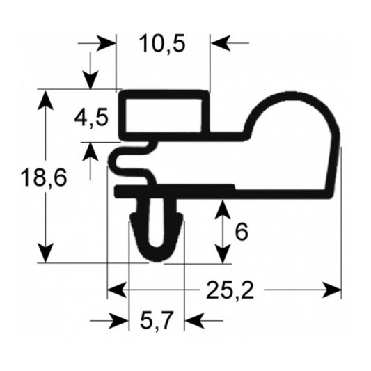 Door Seal Gasket for Refrigeration Cabinet Desmon GMB7 900615 655x755мм профиль 9010