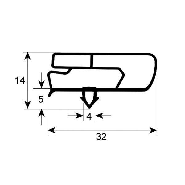 Door Seal Gasket for Refrigeration Cabinet Fagor AEP, AFN, AFF series 900905 618x1500mm рrofile 9797