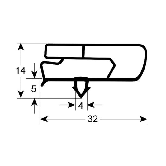 Door Seal Gasket for Refrigeration Cabinet Fagor AF, AFP series 901763 615х1435mm рrofile 9797