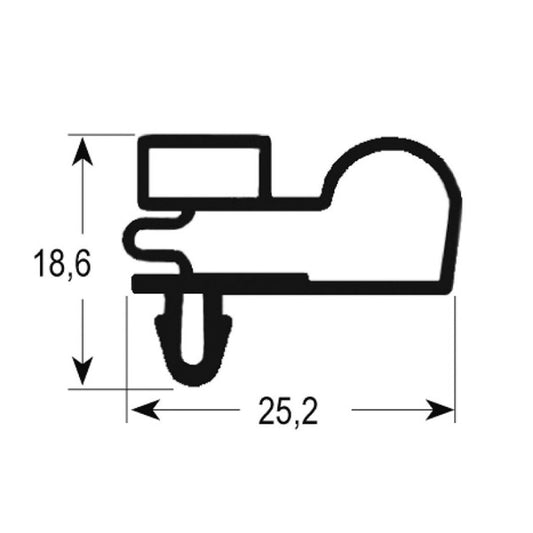 Door Seal Gasket for Refrigerator Table Desmon 900617 515x620mm рrofile 9010