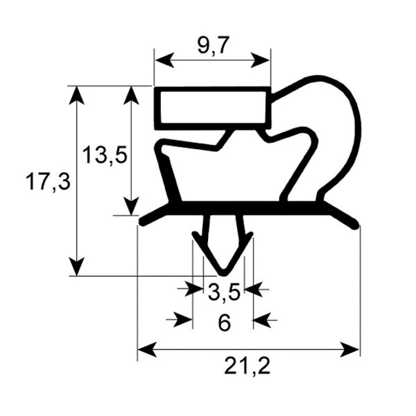 Drawer Gasket Rubber for Refrigerated Table Polaris 900845 289х426mm рrofile 9048