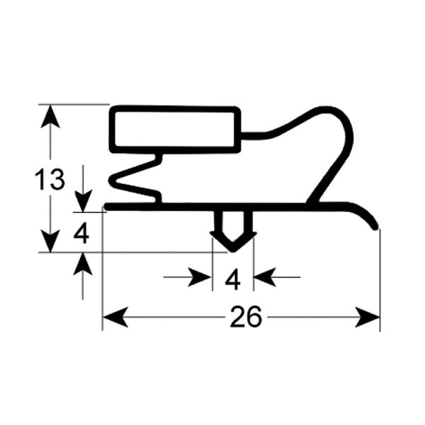 Door Seal Gasket for Refrigerator Table Fagor MSP, MPP, MPN series 900893 450x580mm рrofile 9013