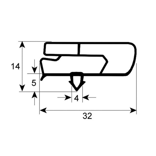 Door Gasket Rubber for Refrigerated Table Fagor MSP, MPP, MPN series 901164 365х560mm рrofile 9797