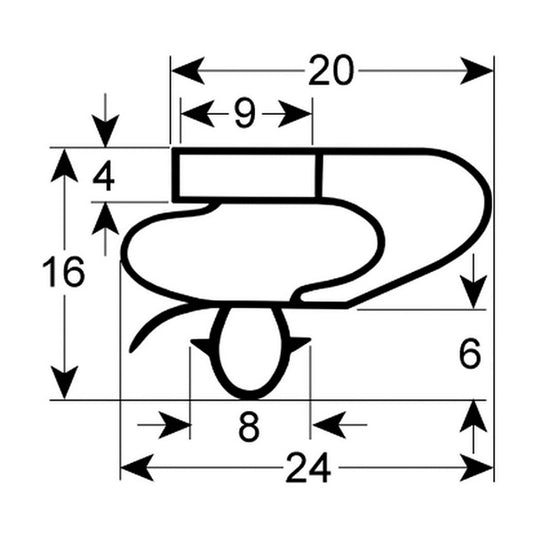 Door Seal Gasket for Refrigerator Table Tefcold PT930 901493 396x494mm рrofile 9150