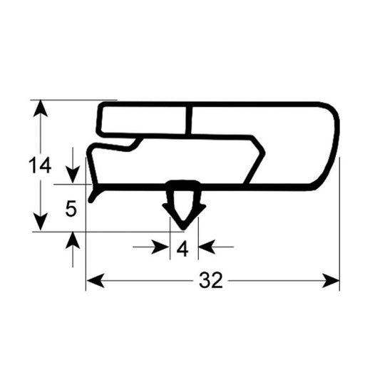 Door Seal Gasket for Refrigerator Table Fagor MSP, MPP, MPN series 901530 440х560mm рrofile 9797