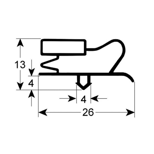 Door Gasket Rubber for Refrigerated Table Fagor рrofile 9013 901580 618x722mm
