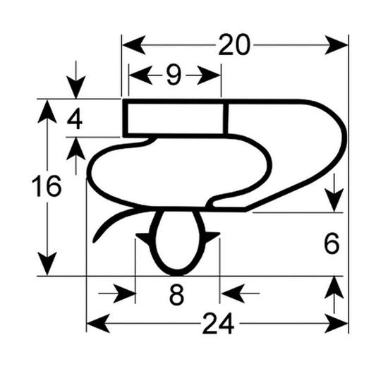Door Seal Gasket for Refrigerator Table Tefcold 901653 460x595mm рrofile 9150