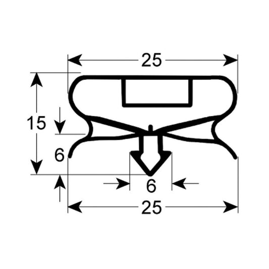 Door Seal Gasket for Refrigerator Table Frenox, Mastro 901727 400х410mm рrofile 9198