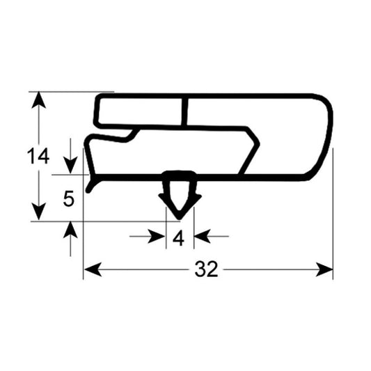 Drawer Gasket Rubber for Refrigerated Table Fagor MSP series 901751 445x246mm рrofile 9797