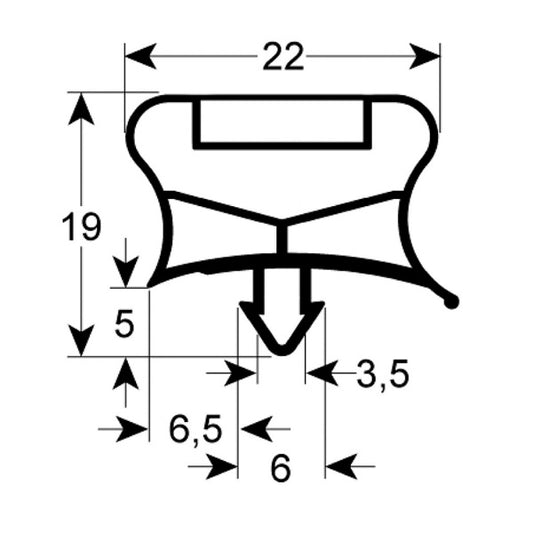 Door Seal Gasket for Refrigerator Table Coldline TA17, TA21 series 901955  408x630мм рrofile 9794