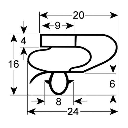 Door Seal Gasket for Refrigerator Table Tefcold CK series 902049 388х598mm рrofile 9150
