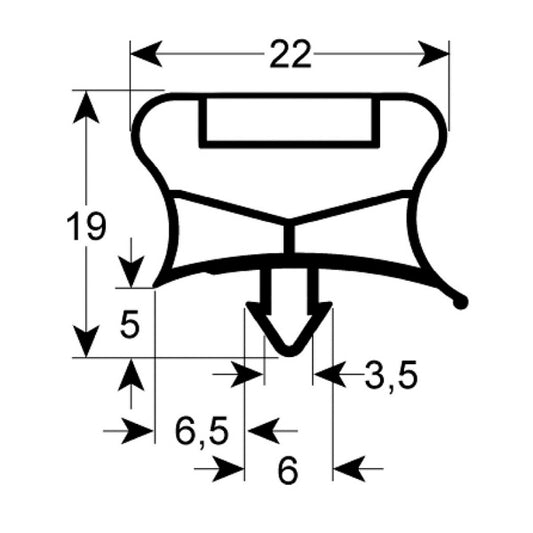 Drawer Gasket Rubber for Refrigerated Table Electrolux, Zanussi RCSN, HB series 902325 395x260mm рrofile 9794