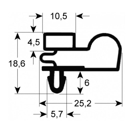 Door Seal Gasket for Refrigerator Table Desmon, Emmepi 900595 415x625mm рrofile 9010