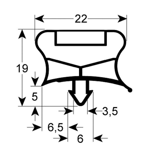 Door Gasket Rubber for Refrigerated Table Electrolux, Zanussi RCSN, HB series 901369 390x560mm