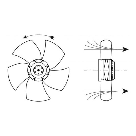 Air Circulation Fan EBM-PAPST for Blast Freezing Compatible with Zanussi 601707 A2E300-AC47-02 140/190W 230V D=300mm