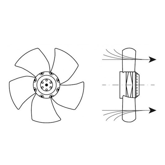 Air Circulation Fan HIDRIA for Blast Freezing 601811 R09R-3030HP-4M-2543 65/90W 230V D=300mm