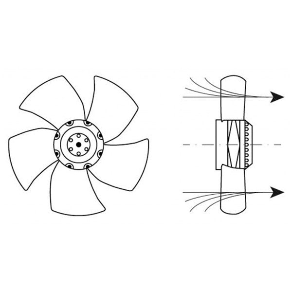 Air Circulation Fan HIDRIA for Blast Freezing 602292 40/52W 230V D=250mm R09R-2528P-4M-2516