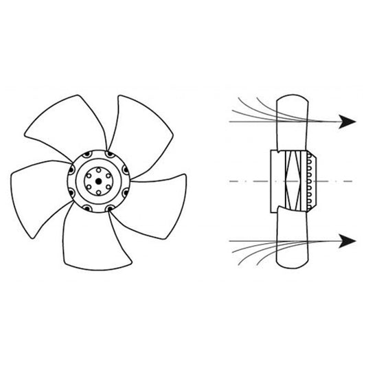 Air Circulation Fan HIDRIA for Blast Freezing 602292 40/52W 230V D=250mm R09R-2528P-4M-2516