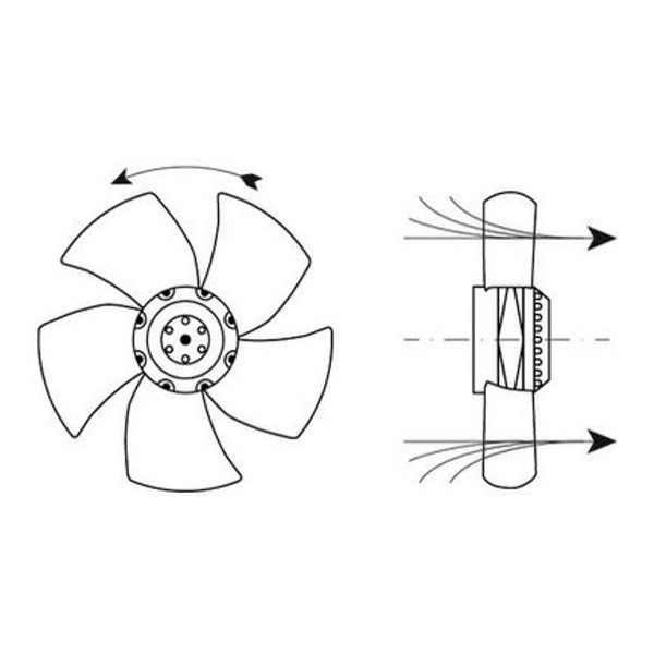 Air Circulation Fan EBM-PAPST for Blast Freezing Polaris 601624 S6E330-AP02-34 65W 230V D=330mm