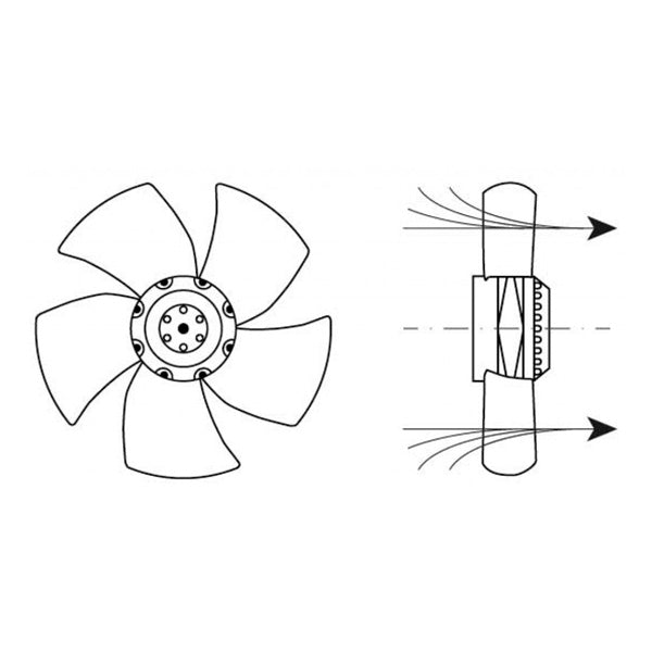 Вlowing Fan EBM-PAPST for Refrigeration Equipment 602046 A4E400-AP02-12 160/240W 230V D=400mm