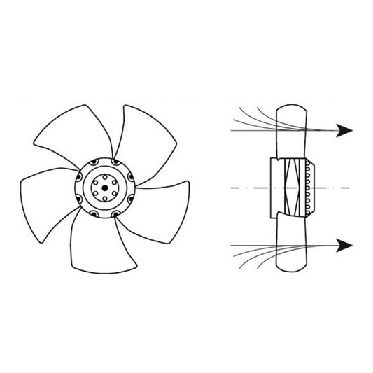 Вlowing Fan EBM-PAPST for Refrigeration Equipment 602046 A4E400-AP02-12 160/240W 230V D=400mm