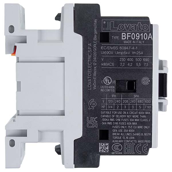 Contactor (magnetic starter) LOVATO 380083 BF0910A 25A/230V AC 9A/4,2kW/400V AC3