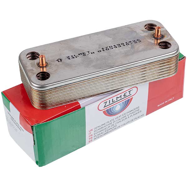 DHW Plate Heat Exchanger Zilmet (14 plates) for Gas Boiler Ariston, Schaffoteaux 17B1901426
