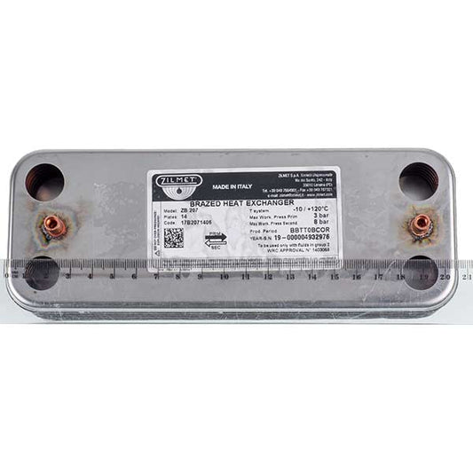 DHW Plate Heat Exchanger Zilmet (14 plates) for Gas Boiler Ariston Microgenus Plus 17B2071406