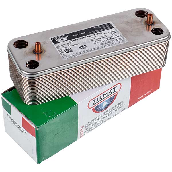 DHW Plate Heat Exchanger Zilmet (20 plates) for Gas Boiler Baxi Eco, Luna 3, Fourtech, Westen Pulsar 17B2072000