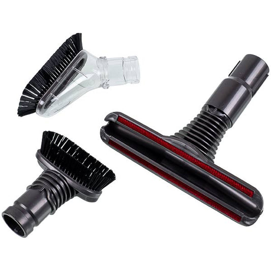 The set of attachments with bristles and brush for the cordless vacuum cleaner compatible witn Dyson 968334