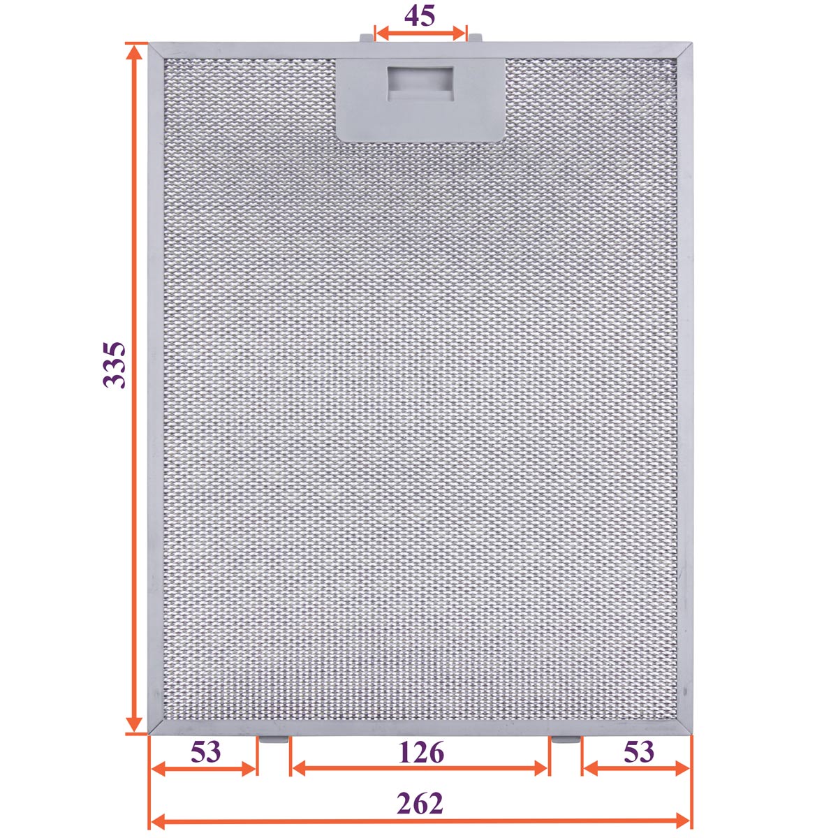 Cooker Hood Grease Filter (metal) 262x335x8mm (under latches, universal)