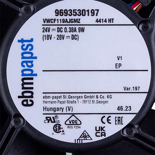 Fan Rational 40.03.428 EBM-PAPST with NTC sensor 24VDC 9W (119x119x38)
