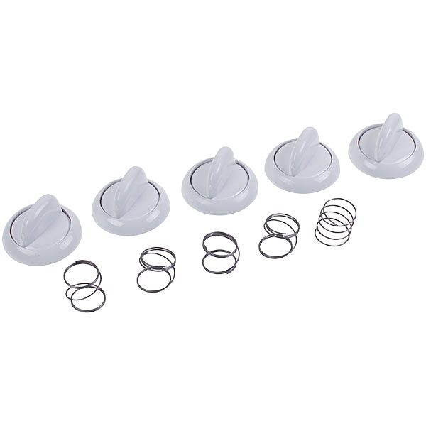 Set of adjustment knobs with springs (5 pcs.) for stove compatible with Gefest white D=50mm H=41mm