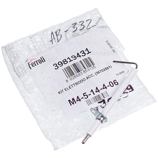 Ignition and Ionization Electrode for Gas Boiler Ferroli 39819431