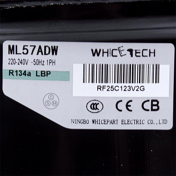 Compressor for refrigerator WhiceTech ML57ADW R134a 135W (with starting relay)