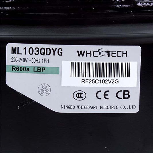 Compressor for refrigerator WhiceTech ML103QDYG R600a 168W (with starting relay)