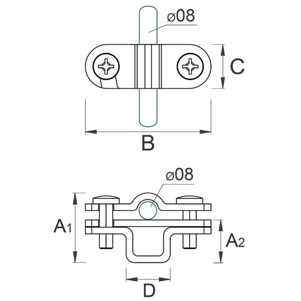 Galvanized steel wire holder 02/8.3 OC