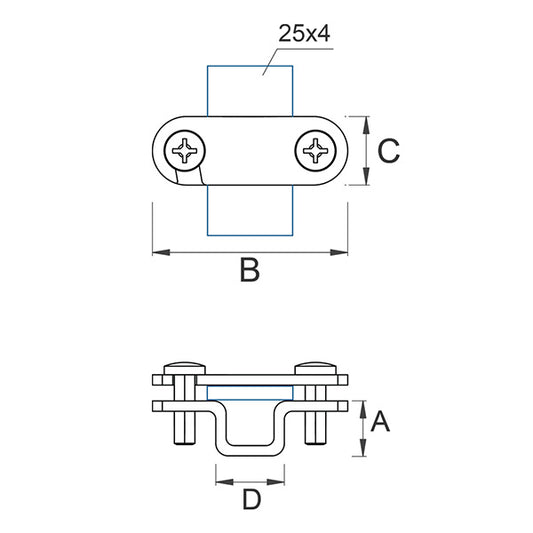 Galvanized steel strip holder 02/0.2 OC