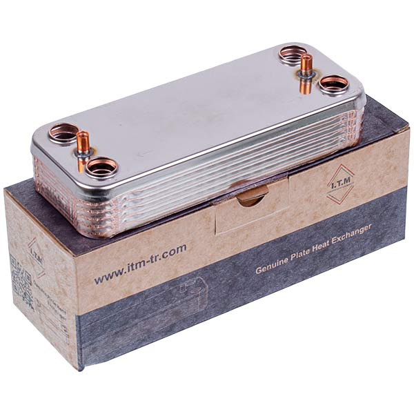 DHW Plate Heat Exchanger (12 plates) for Gas Boiler Compatible with Beretta City, Mynute, Exclusive R8036