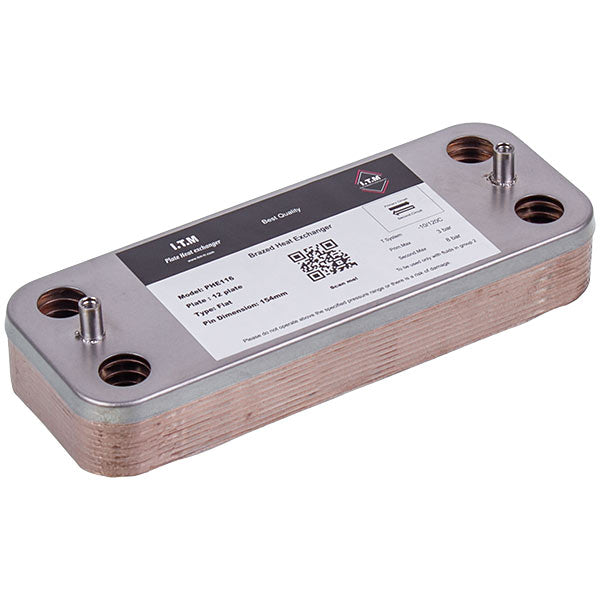 DHW Plate Heat Exchanger (12 plates) for Gas Boiler Compatible with Viessmann Vitopend 100 WH1D 7828745