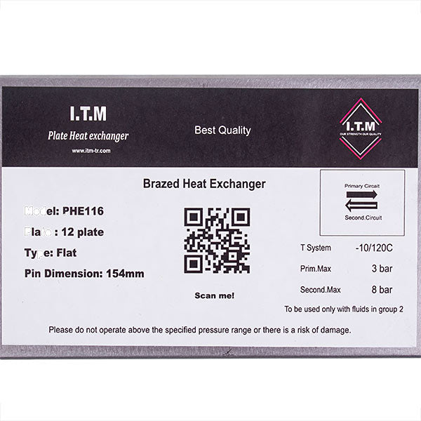 DHW Plate Heat Exchanger (12 plates) for Gas Boiler Compatible with Viessmann Vitopend 100 WH1D 7828745