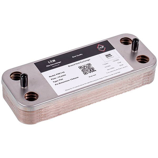 DHW Plate Heat Exchanger (12 plates) for Gas Boiler Compatible with Viessmann Vitopend 100 WH1D 7828745