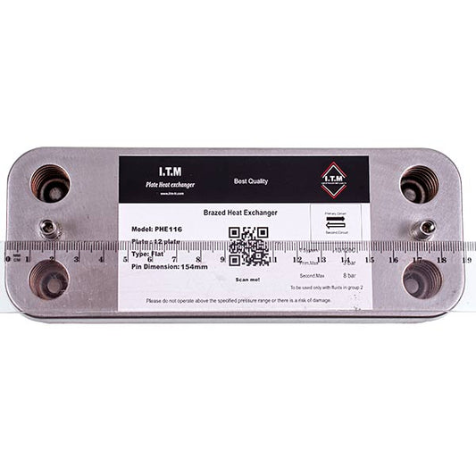 DHW Plate Heat Exchanger (12 plates) for Gas Boiler Compatible with Viessmann Vitopend 100 WH1D 7828745