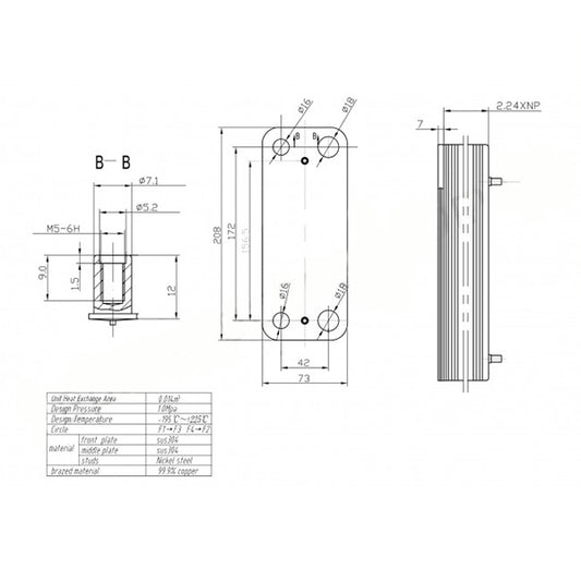 DHW Plate Heat Exchanger (14 plates) for Gas Boiler Baxi ECO 3/4S, Luna, Westen Energy, Star, Novaden 5686680