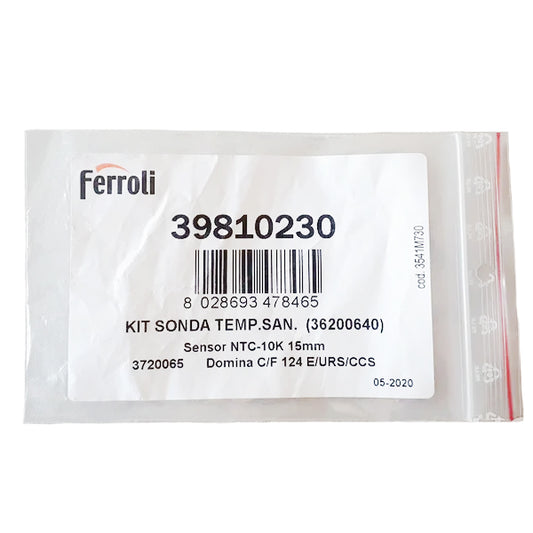 NTC Temperature Sensor DHW surface D=15 mm for Gas Boiler Ferroli Diva, Domina, FEReasy 39810230
