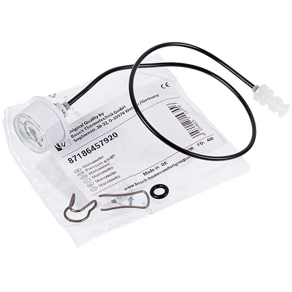 Pressure Gauge 0-4 bar for Gas Boiler Bosch Gaz 6000 W, Buderus Logamax U072 87186457920