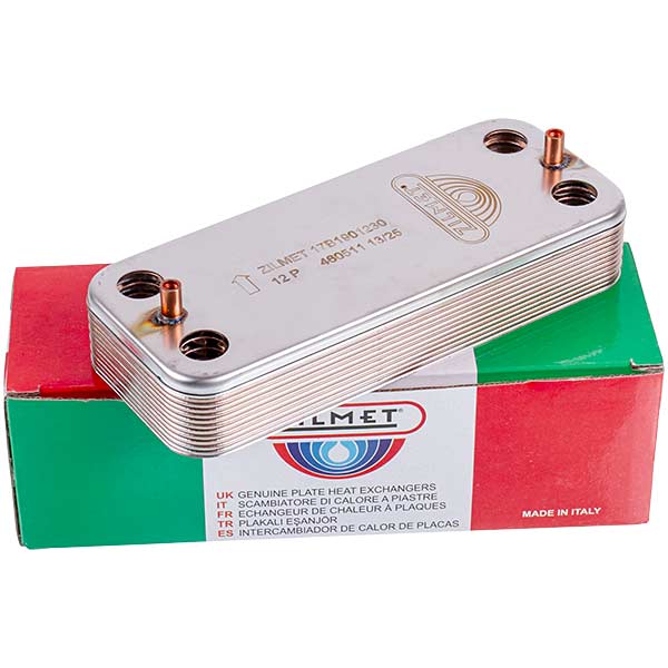 DHW Plate Heat Exchanger Zilmet (12 plates) for Gas Boiler Airfel Digifix Duo 17B1901230