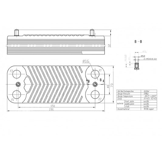 DHW Plate Heat Exchanger Swep (12 plates) for Gas Boiler Compatible with Immergas Mini Eolo/Nike, Victrix, Maior, Mythos 3.021692