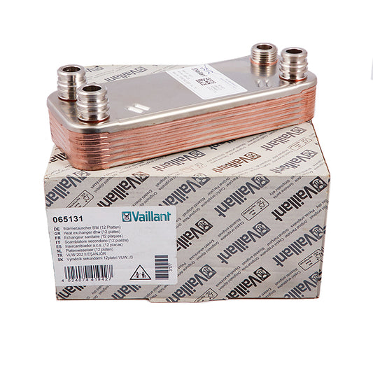 DHW Plate Heat Exchanger (12 plates) for Gas Boiler Vaillant Atmo/Turbo MAX Pro/Plus 065131